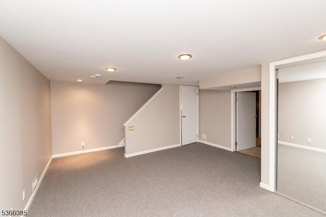 167 Riva Dr, Mansfield Twp, NJ 07840 - finished basement featuring carpet flooring and stairs