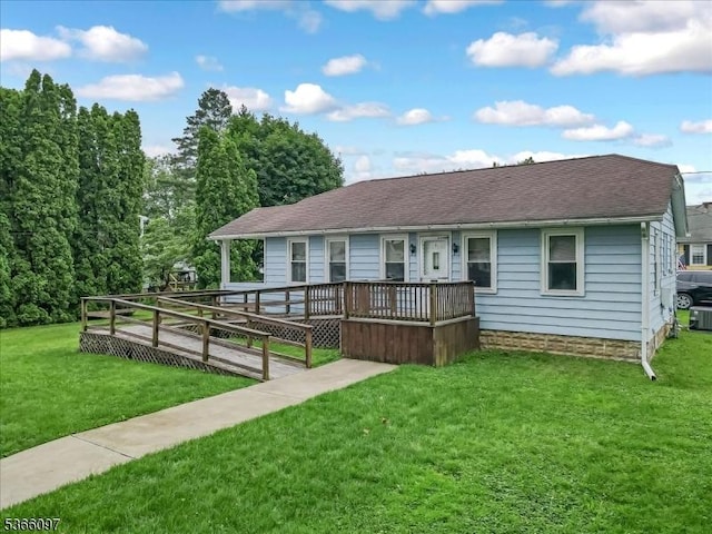 159 Aurora St, Lopatcong Twp, NJ 08865 - single story home featuring a front yard and a shingled roof