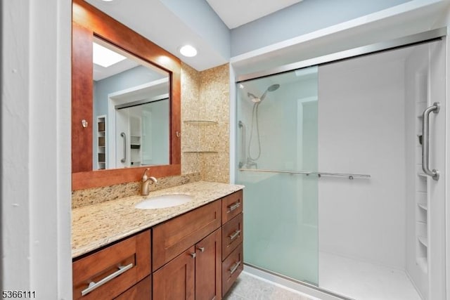 1 Lee Hill Rd, Byram Twp, NJ 07821 - bathroom featuring vanity and a shower stall