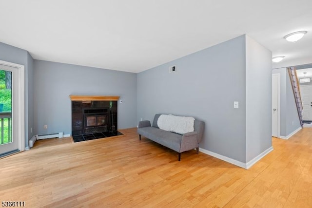 1 Lee Hill Rd, Byram Twp, NJ 07821 - living area with wood finished floors and a baseboard radiator