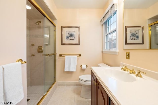 10 Cedarview Ct, Hillsborough Twp, NJ 08844 - bathroom with a shower stall, vanity, and tile patterned flooring