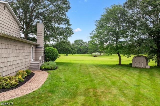 10 Cedarview Ct, Hillsborough Twp, NJ 08844 - view of grassy yard with a shed and view of scattered trees