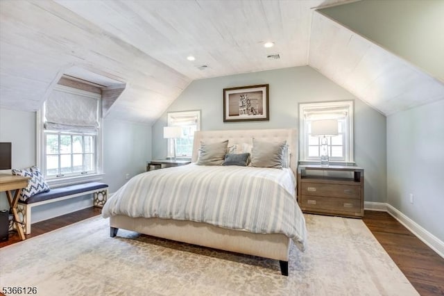 109 Chatham St, Chatham Boro, NJ 07928 - bedroom featuring wood finished floors, vaulted ceiling, and multiple windows