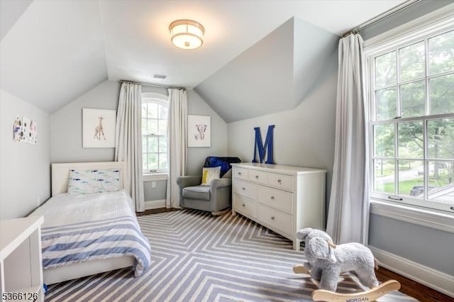 109 Chatham St, Chatham Boro, NJ 07928 - bedroom featuring vaulted ceiling and baseboards