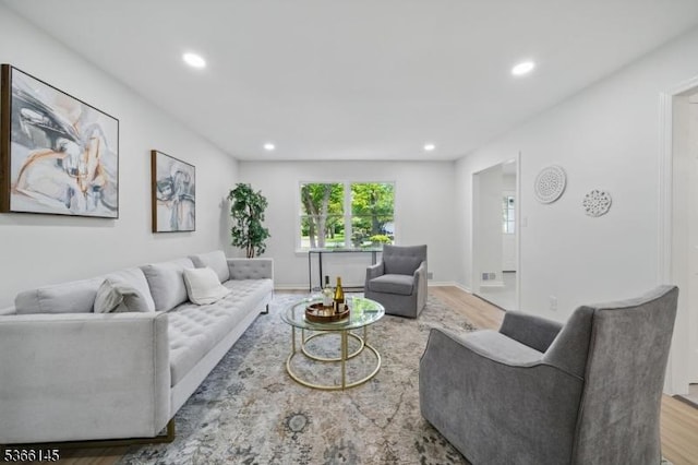 463 Garretson Rd, Bridgewater Twp, NJ 08807 - living room featuring wood finished floors and recessed lighting