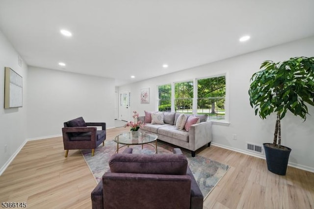 463 Garretson Rd, Bridgewater Twp, NJ 08807 - living room featuring light wood finished floors and recessed lighting