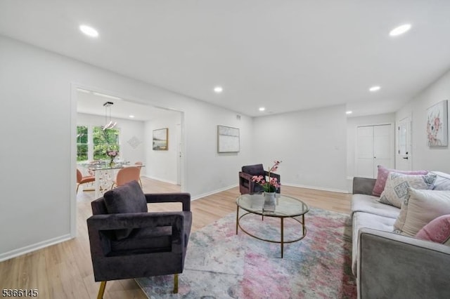 463 Garretson Rd, Bridgewater Twp, NJ 08807 - living area featuring light wood-style flooring and recessed lighting