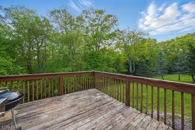 43 Saunders Ln, Mount Olive Twp, NJ 07840 - deck featuring a yard and a grill