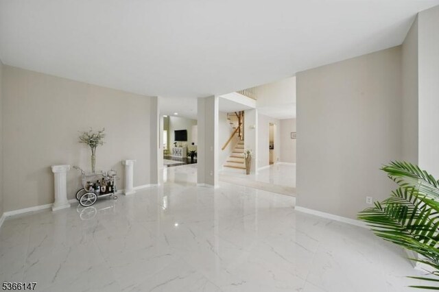 43 Saunders Ln, Mount Olive Twp, NJ 07840 - interior space featuring marble tiled floors and stairway