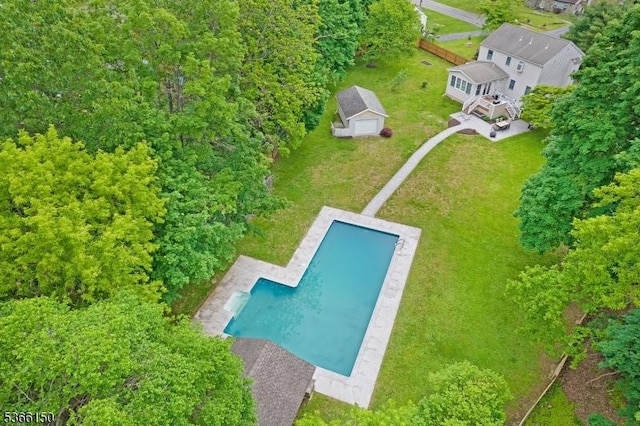 52 E Ave, Washington Twp, NJ 07840 - aerial view of a pool