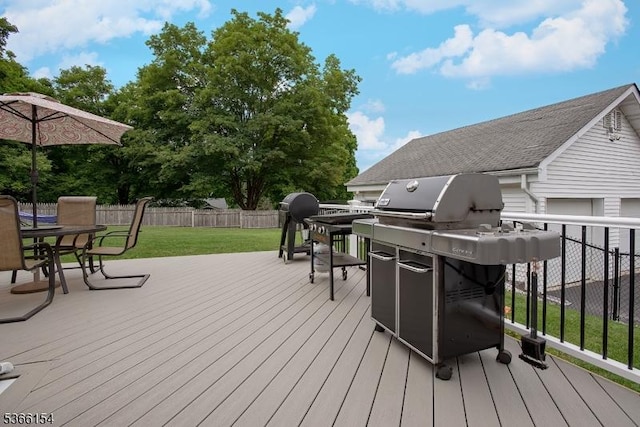 105 Rolling Acres Dr, Hampton Twp, NJ 07860 - wooden deck with outdoor dining space and a grill