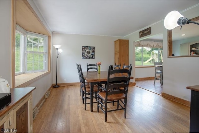 105 Rolling Acres Dr, Hampton Twp, NJ 07860 - dining space featuring light wood-type flooring and ornamental molding