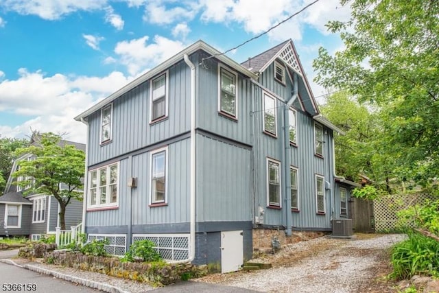 6 Mc Clintock Pl, Parsippany-Troy Hills Twp, NJ 07878 - view of property exterior featuring a central air condition unit and board and batten siding