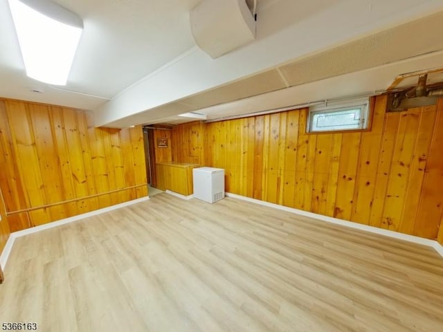204 Crestwood Dr, South Orange Village Twp, NJ 07079 - basement featuring wood finished floors and wooden walls