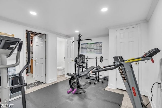 24 Roxbury Dr, Roxbury Twp, NJ 07847 - exercise room with recessed lighting and baseboards