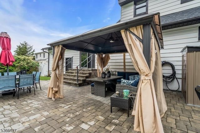 24 Roxbury Dr, Roxbury Twp, NJ 07847 - view of patio with a gazebo, outdoor lounge area, and outdoor dining space