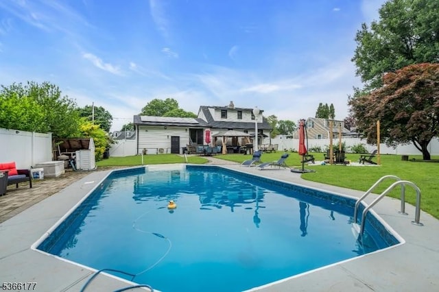 24 Roxbury Dr, Roxbury Twp, NJ 07847 - view of pool featuring a fenced backyard, a patio, and a gazebo