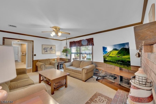 2 Kerry Pl, Mount Olive Twp, NJ 07836 - living room with ceiling fan and crown molding