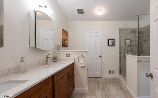 1305 S Branch Dr, Readington Twp, NJ 08889 - full bathroom with double vanity and a shower stall