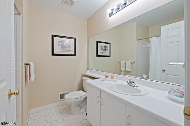 1305 S Branch Dr, Readington Twp, NJ 08889 - full bathroom featuring vanity, tile patterned floors, and a shower with curtain