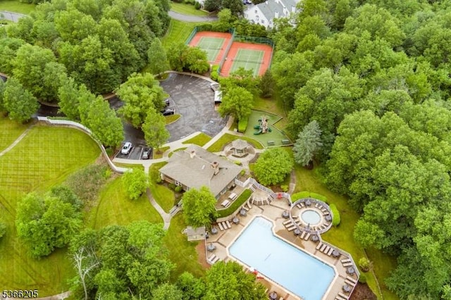 1305 S Branch Dr, Readington Twp, NJ 08889 - aerial view of a pool