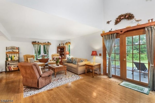 33 Kings Hwy, Washington Twp, NJ 07853 - living area featuring wood finished floors, french doors, and baseboard heating