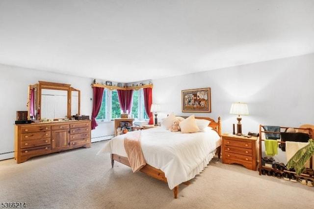 33 Kings Hwy, Washington Twp, NJ 07853 - bedroom featuring light carpet and a baseboard heating unit