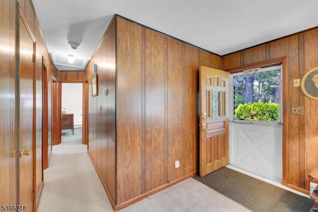 15 Stony Brook Rd, Byram Twp, NJ 07874 - foyer with light carpet and wood walls