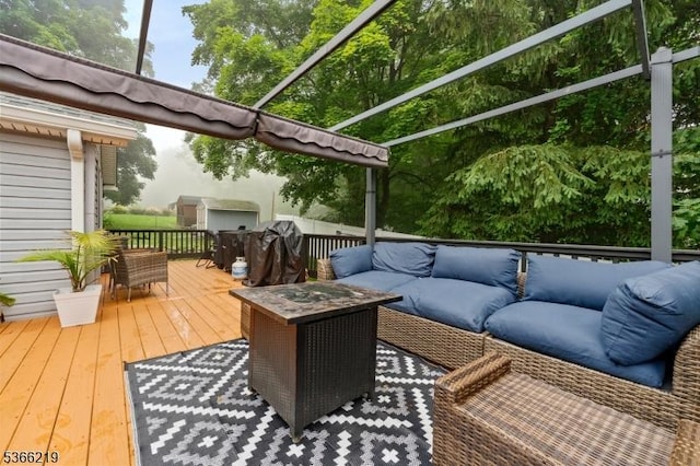 12 Ridge Rd, West Milford Twp, NJ 07480 - wooden deck with an outdoor hangout area