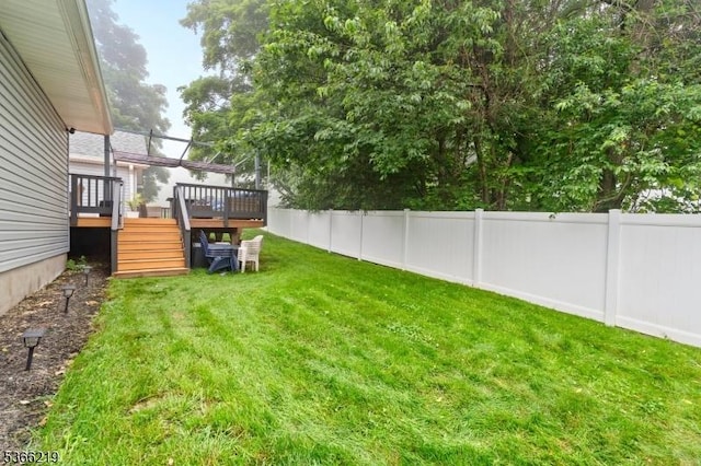 12 Ridge Rd, West Milford Twp, NJ 07480 - fenced backyard with a wooden deck and stairs