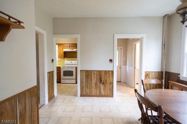 48 Keller Ave, Rockaway Boro, NJ 07866 - dining room featuring a wainscoted wall and wooden walls