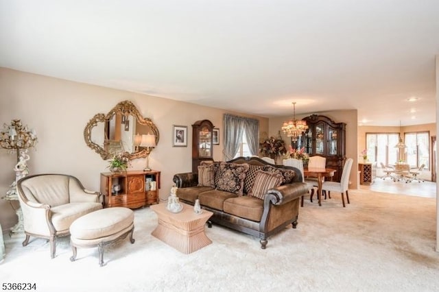 856 Colonial Arms Rd, Union Twp, NJ 07083 - living room featuring a chandelier and light carpet