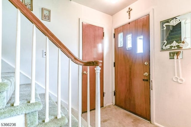 21 Academy Ter, Linden City, NJ 07036 - foyer featuring stairway and light colored carpet