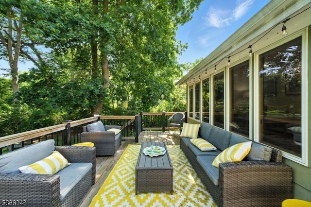 86 Riverside Dr, Denville Twp, NJ 07834 - wooden deck featuring an outdoor living space