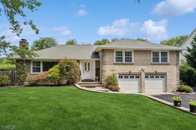 1127 Mountain Ave, Berkeley Heights Twp, NJ 07922 - split level home with an attached garage, driveway, and a chimney
