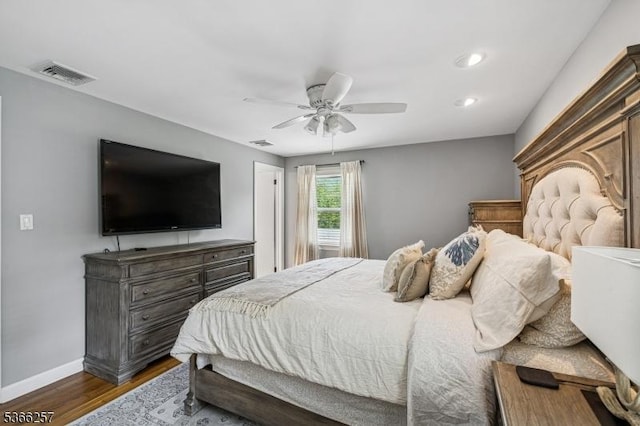1127 Mountain Ave, Berkeley Heights Twp, NJ 07922 - bedroom featuring wood finished floors, a ceiling fan, and recessed lighting