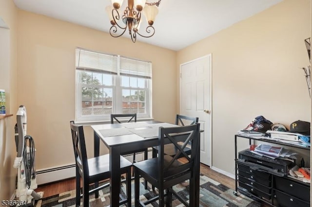 1245B Valley Rd Unit B, Wayne Twp, NJ 07470 - dining space featuring a chandelier and wood finished floors