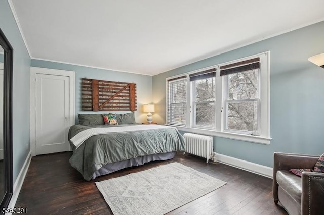 64 Rollinson St, West Orange Twp, NJ 07052 - bedroom with radiator, hardwood / wood-style floors, and crown molding