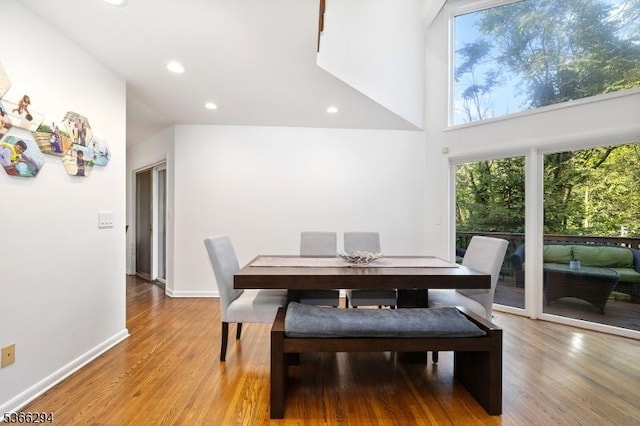29 Stonegate Dr, Watchung Boro, NJ 07069 - dining space with plenty of natural light, light wood finished floors, recessed lighting, and a towering ceiling