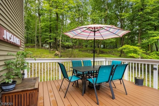4 Kisling Ave, Hopatcong Boro, NJ 07843 - deck featuring outdoor dining area and view of scattered trees