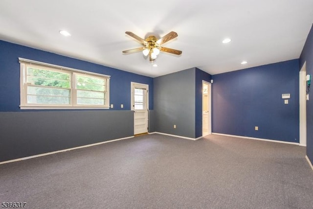 34 Copperfield Rd, Scotch Plains Twp, NJ 07076 - spare room with ceiling fan, carpet flooring, and recessed lighting