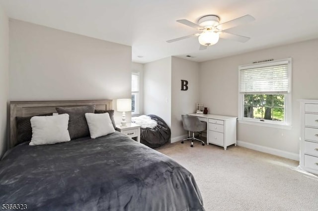 8 Forest Dr, Morris Twp, NJ 07960 - bedroom featuring multiple windows, light carpet, and ceiling fan