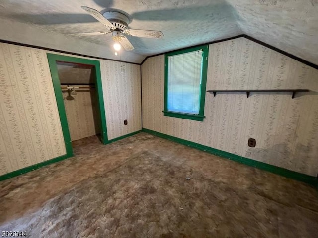196 Rockport Rd, Mansfield Twp, NJ 07865 - unfurnished bedroom featuring lofted ceiling, a textured ceiling, carpet, ceiling fan, and a closet
