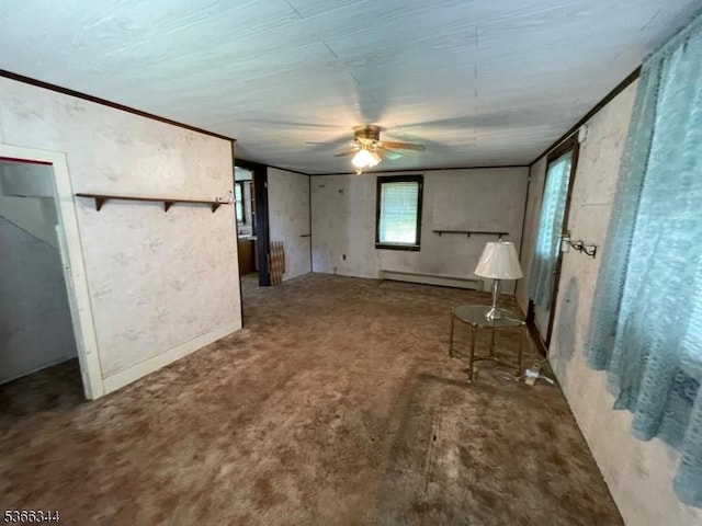 196 Rockport Rd, Mansfield Twp, NJ 07865 - unfurnished bedroom featuring a baseboard radiator and a ceiling fan