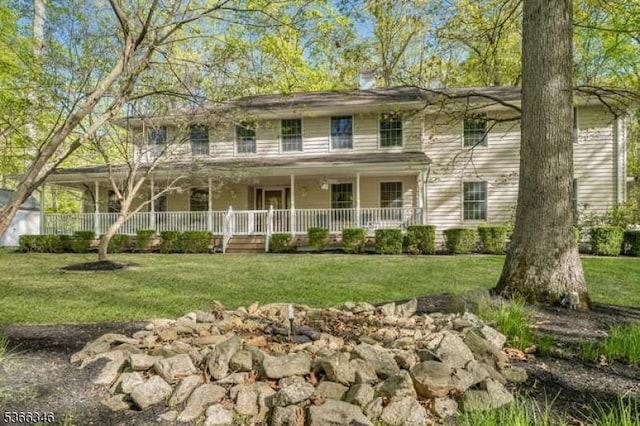 1 Craig Rd, Clinton Twp, NJ 08801 - colonial-style house with a porch and a front lawn