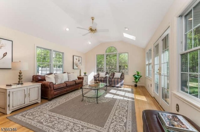 1 Craig Rd, Clinton Twp, NJ 08801 - living room with a ceiling fan, light wood-type flooring, and lofted ceiling