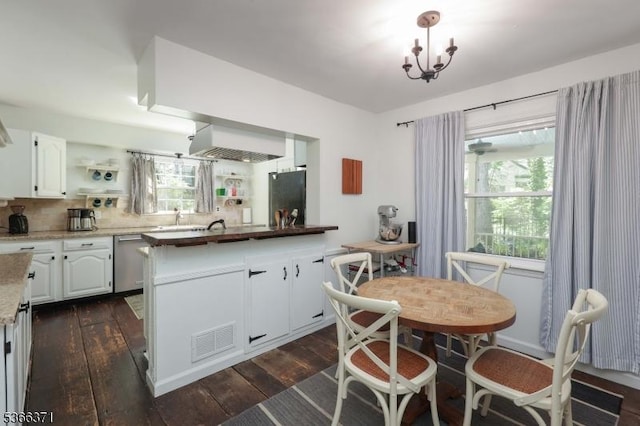 924 Maurice Ave, Rahway City, NJ 07065 - kitchen with appliances with stainless steel finishes, dark wood finished floors, white cabinets, and open shelves