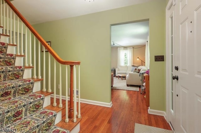 924 Maurice Ave, Rahway City, NJ 07065 - foyer entrance featuring wood finished floors and stairway