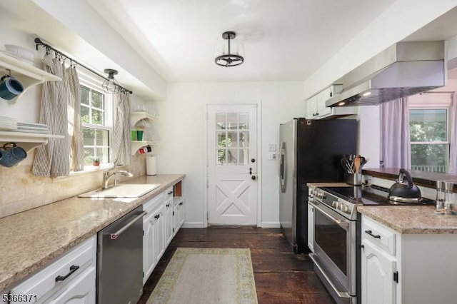 924 Maurice Ave, Rahway City, NJ 07065 - kitchen featuring appliances with stainless steel finishes, dark wood-style floors, and white cabinets