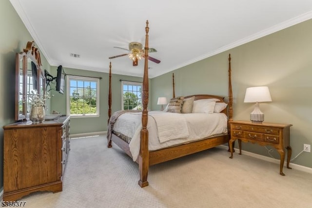 4 Coryell Ct, Raritan Twp, NJ 08822 - bedroom with crown molding, light colored carpet, and ceiling fan